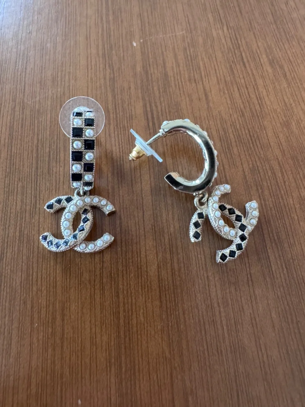 Chanel Dangling CC Hoop Earrings